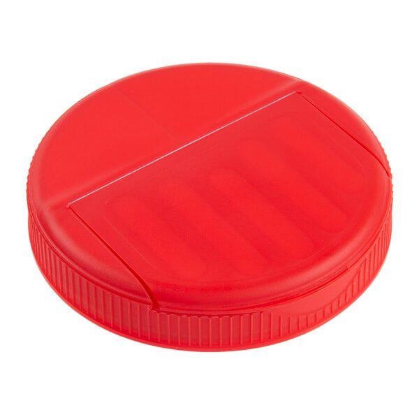 Choice Red Shaker Flap Spice Container Lid with a 110/400 Finish