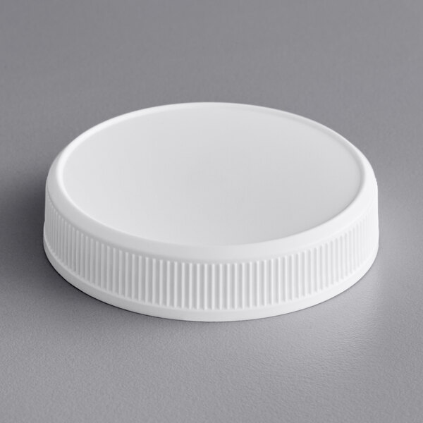 White Induction Lined Flat Spice Container Lid with a 53/400 Finish