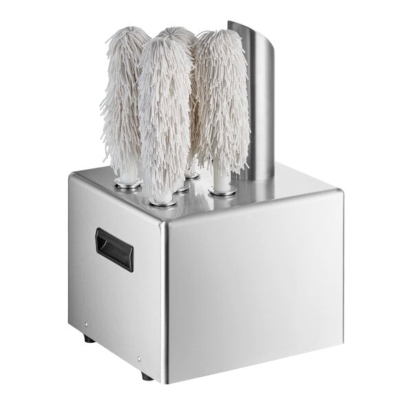 Noble Warewashing GP1250 Glass Genie Commercial Five Brush Electric Glass Polisher - 120V, 1250W