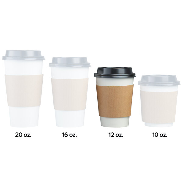 White 12 oz. Paper Hot Cup, Lid, and 