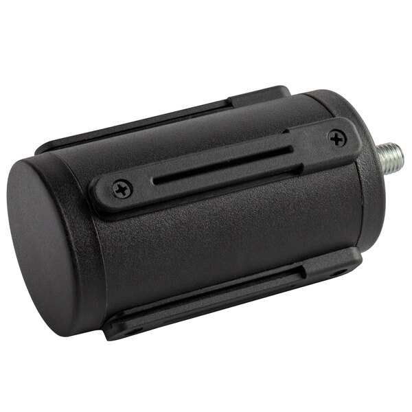 A black cylinder with a black stainless steel clip.
