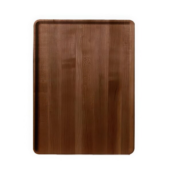 A Cambro fiberglass dietary tray with a Burma teak faux-wood finish.