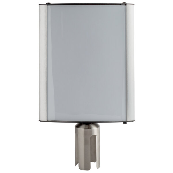 A white rectangular frame with a silver border.