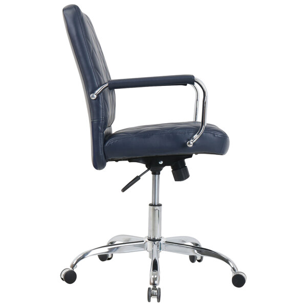 Alera ALEKA54229 Nebulous Series MidBack Navy Diamond Embossed Leather