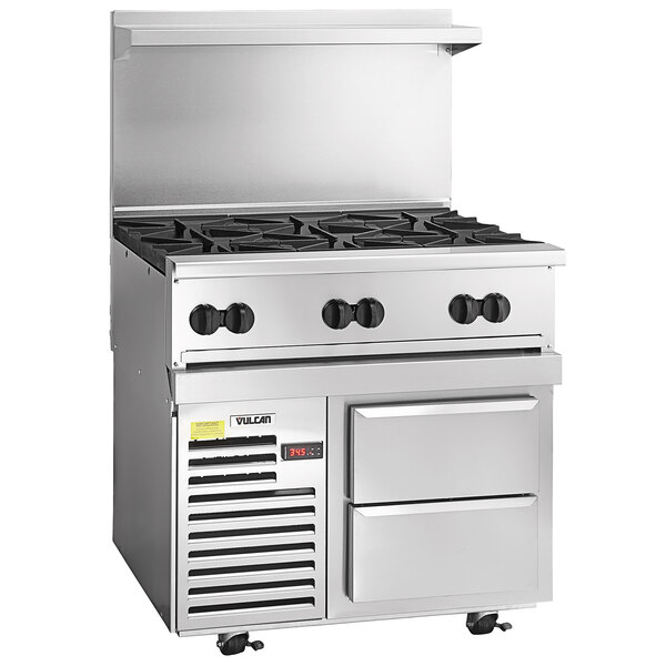 a large stainless steel stove