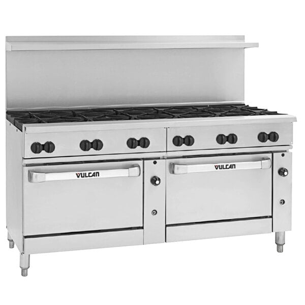 a large stainless steel stove