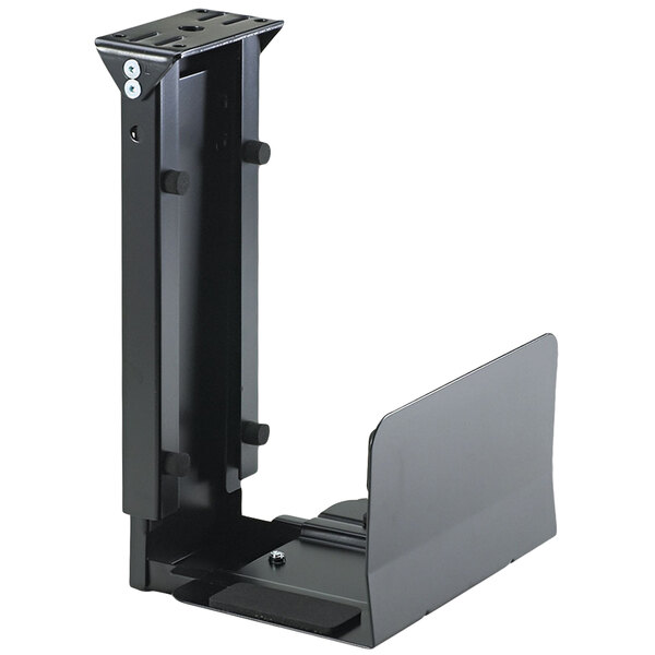 a black metal stand with a black cover
