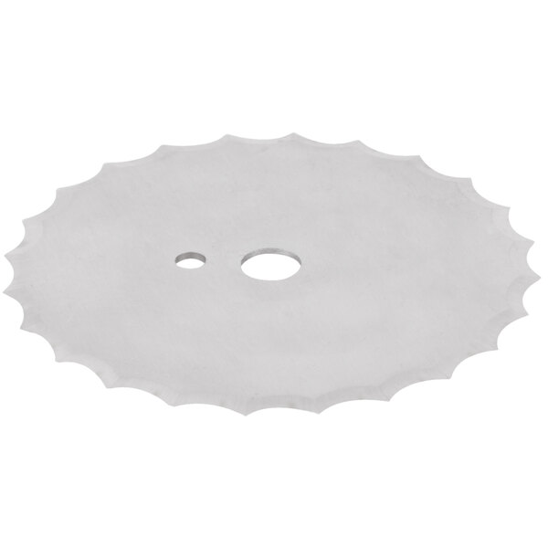 A white circular blade with a hole in the center.