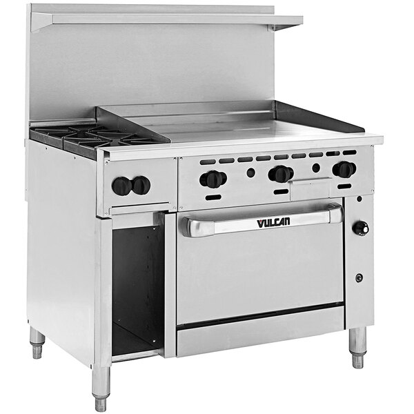 a stainless steel stove with a door open