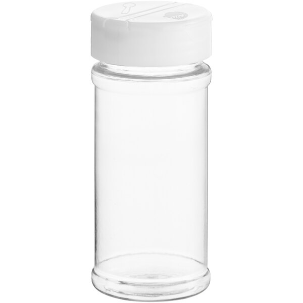 4 oz Glass Spice Jar Clear, w/ Shaker insert and Black Lid