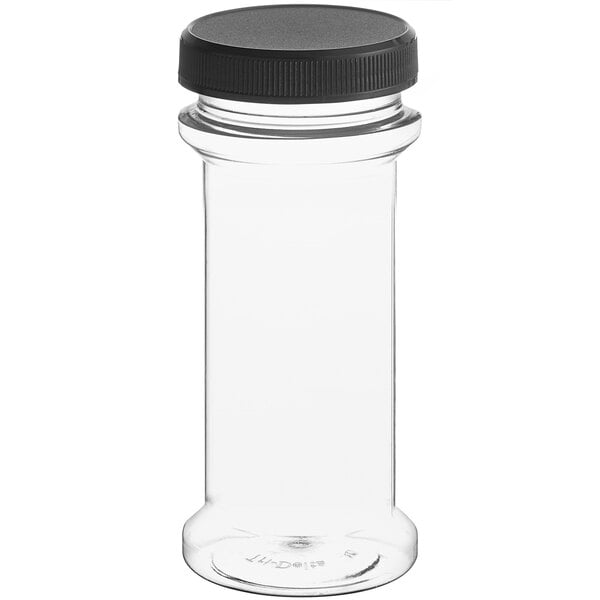 12 oz. Round Plastic Induction Lined Spice Container with Flat Lid