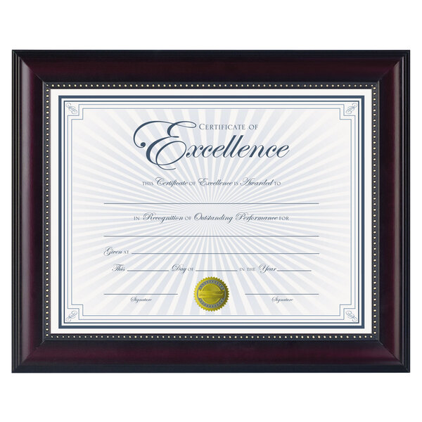 DAX N3028N2T 8 1/2" x 11" Prestige Rosewood / Black Plastic Document