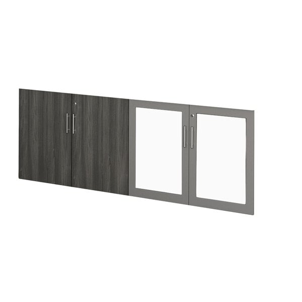 Safco MVLCDLGS Medina Mirella Gray Doors for 72" x 20" x 29 1/2" Steel Low Wall Cabinet - 4/Set