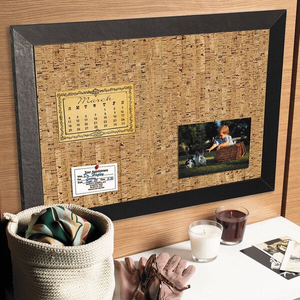 MasterVision SF0722581012 24 X 36 Natural Cork Bulletin Board With   1735651 