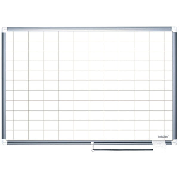 A MasterVision whiteboard with a grid on it.