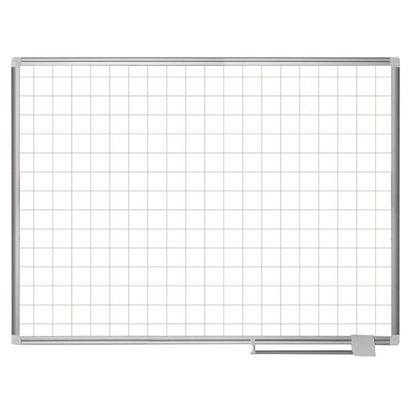 A MasterVision white porcelain planning board with a grid on it.