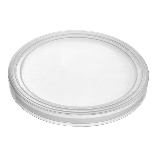 A white plastic lid for a Libbey carafe.