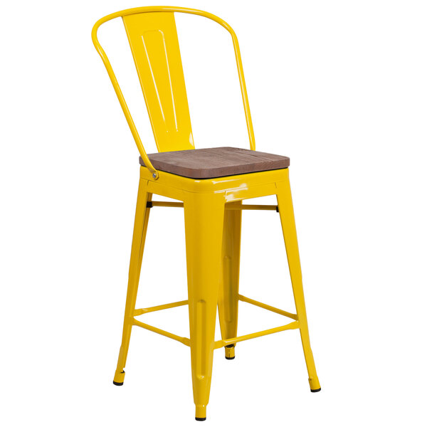 Flash Furniture Ch 31320 24gb Yl Wd Gg 24 Yellow Stackable