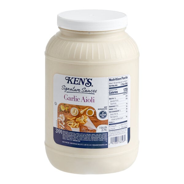 Ken's Foods Signature 1 Gallon Garlic Aioli - 2/Case