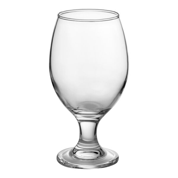 A clear 14 oz. glass goblet with a short stem and wide bowl.
