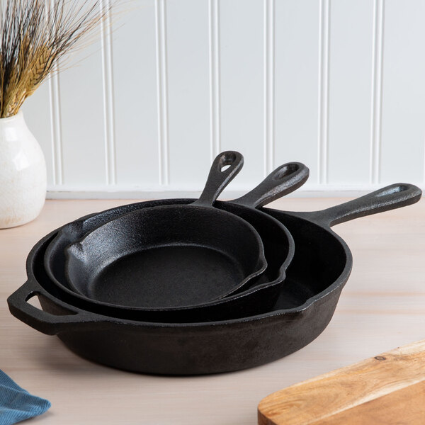 Choice 3Piece PreSeasoned Cast Iron Skillet Set Includes 6 1/2", 8