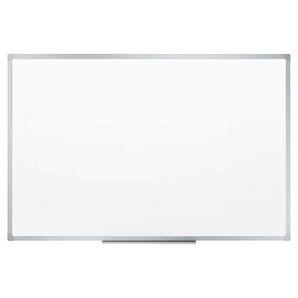 Mead 85357 48" x 36" White Melamine DryErase Board with Silver