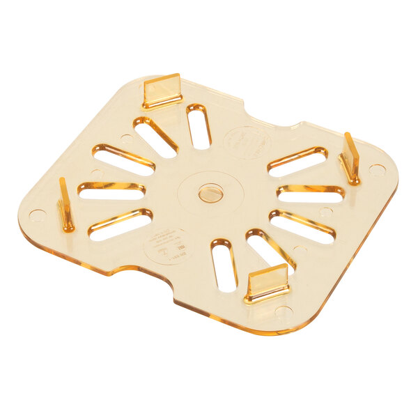 A plastic tray with holes.