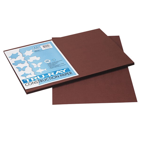 A package of Pacon dark brown construction paper with a white label.