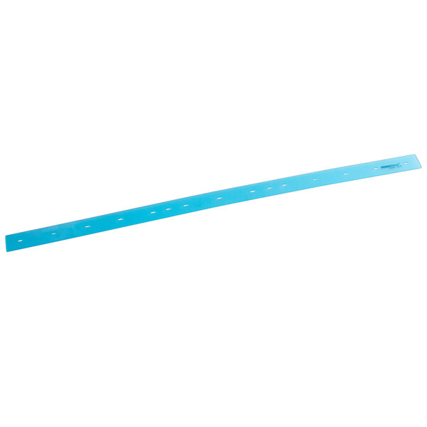 a blue plastic strip with holes