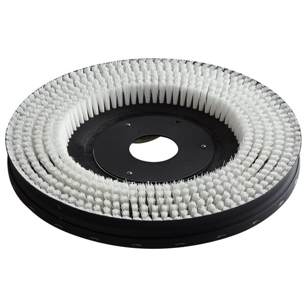 A Minuteman 17" circular disc brush with white bristles.