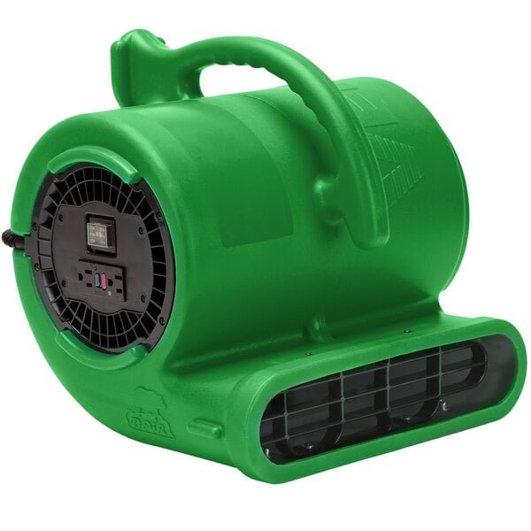 A green B-Air air blower with a black handle.