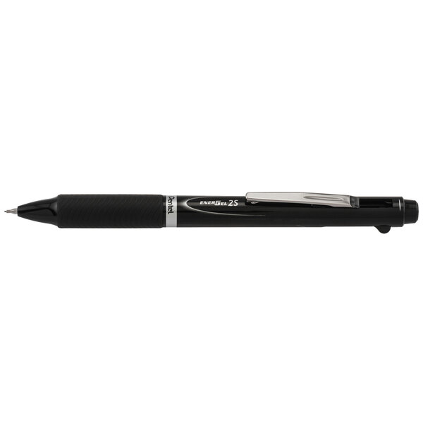 A black Pentel EnerGel pen with a silver tip.