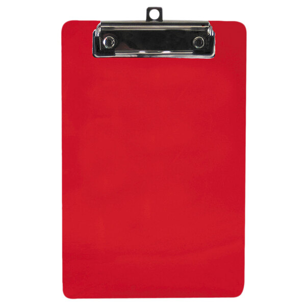 Saunders 00518 1/2" Capacity 9" x 6" Red Recycled Plastic Clipboard