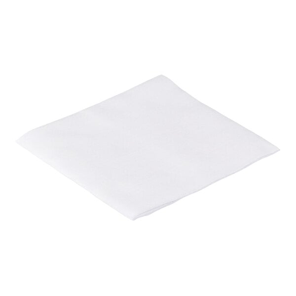 A neatly folded, plain white cloth or wiper on a white background.