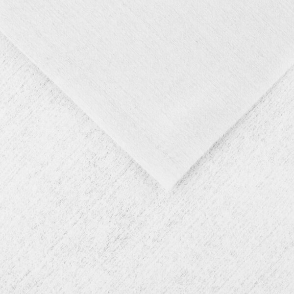 A close-up view of a white, smooth, fabric-like material with a subtle texture.