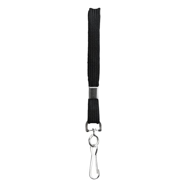 A black BaumGartens nylon lanyard with a silver metal hook.