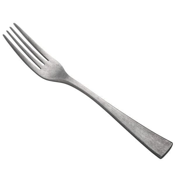 A close-up of a Oneida Lexia stainless steel salad fork with a silver handle.