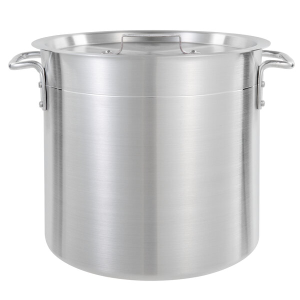 NSF Aluminum Restaurant Kitchen Commercial Stock Pot with Lid Cover 24 Qt