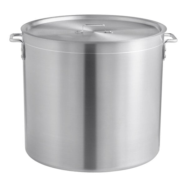 Choice 100 Qt. Standard Weight Aluminum Stock Pot with Cover