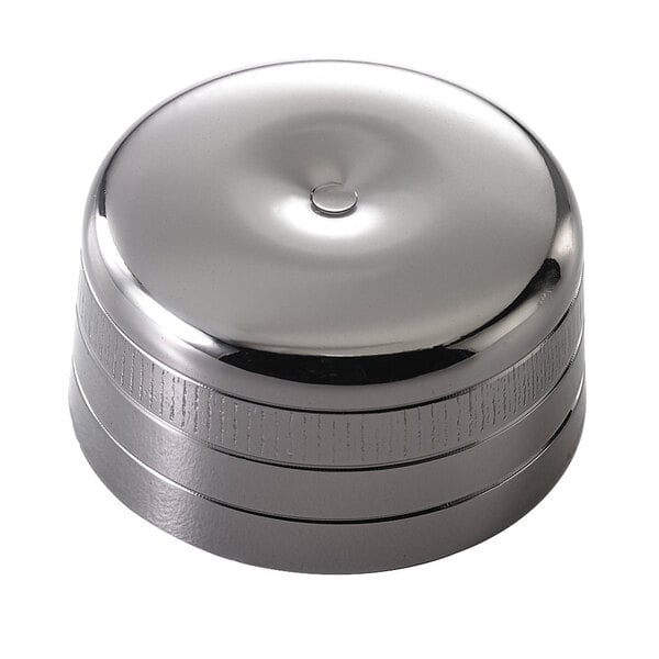 A round silver shaker cap with a round top.