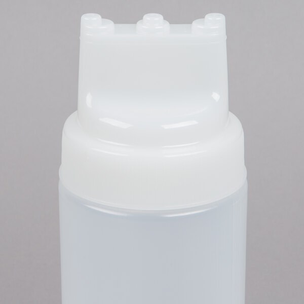 Tablecraft 11663C3 16 oz. SelecTop Wide Mouth Squeeze Bottle with 3 Top