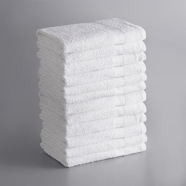 Lavex Economy 22 x 44 Cotton Bath Towel 6 lb. - 12/Pack