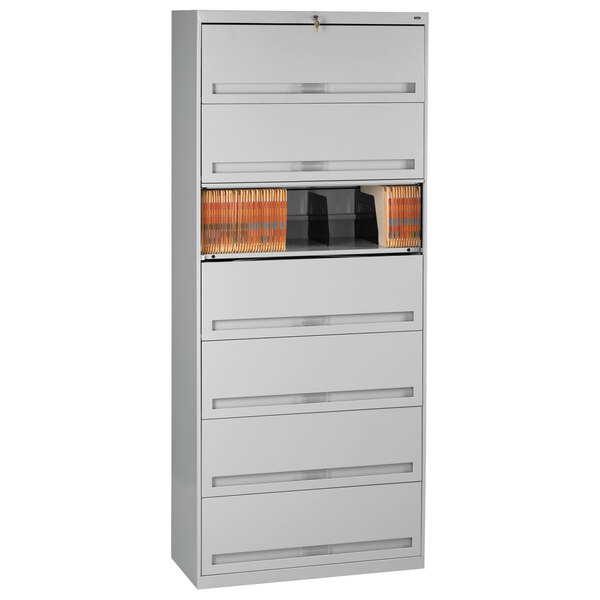 Tennsco FS371LLGY Light Gray Closed Fixed 7Shelf Lateral File