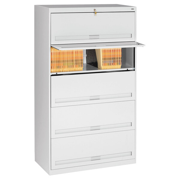 Tennsco Fs351llgy Light Gray Closed Fixed 5 Shelf Lateral File