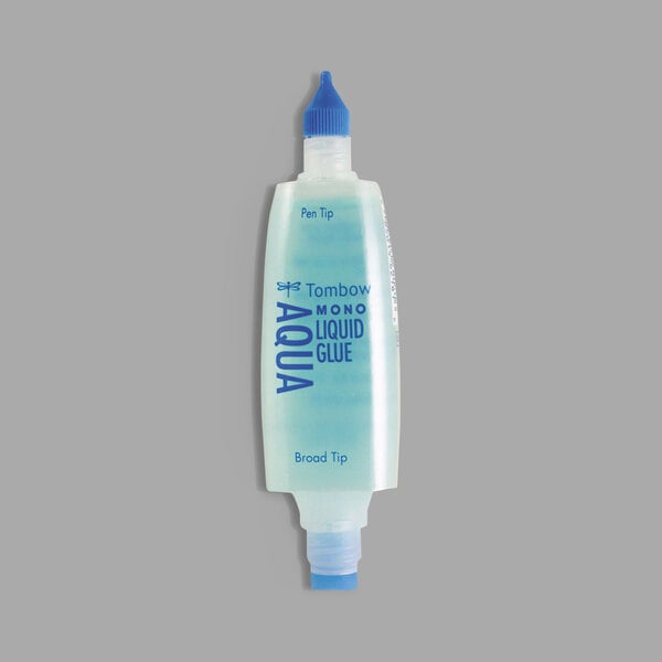 a blue and white bottle