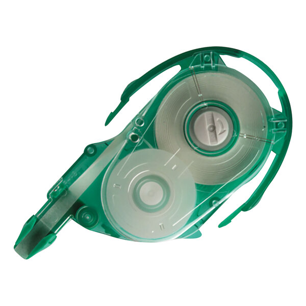 A green Tombow corrective tape dispenser with clear plastic cover.