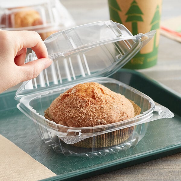 6" Black Take-out Round Cake Box Togo Salad Bowls Plastic Food Container Shallow 