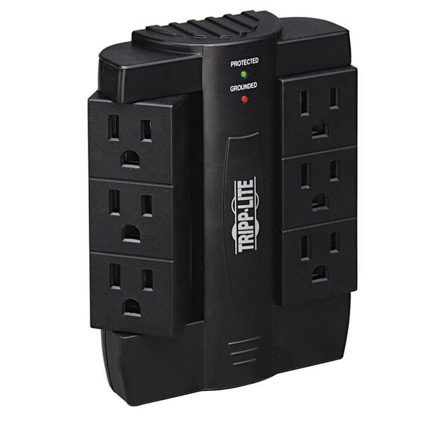 a black outlet with holes