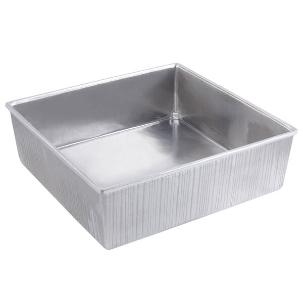 A silver square Bon Chef cast aluminum bowl.