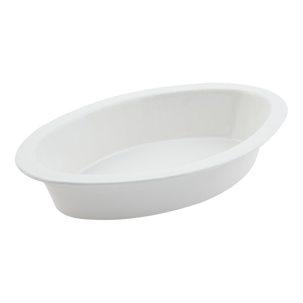 Bon Chef 5099PWHT 7 Qt. White Sandstone Finish Cast Aluminum Oval Casserole